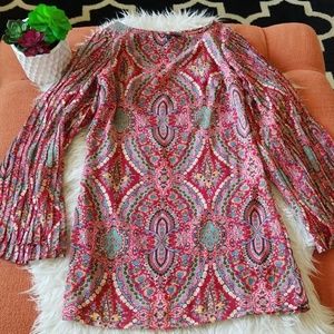 Fire Los Angeles Dress w/pleated bell sleeves